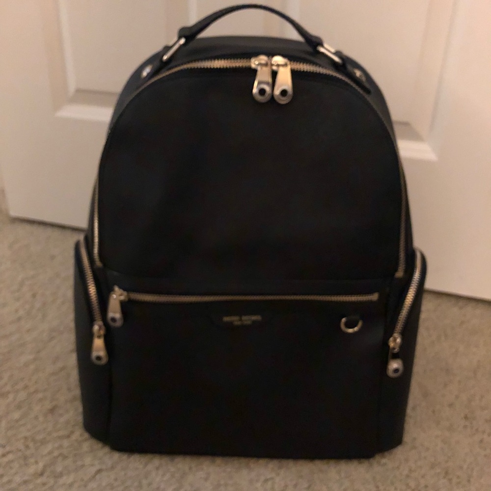 Henri Bendel black leather backpack
